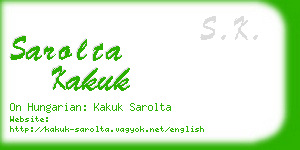 sarolta kakuk business card